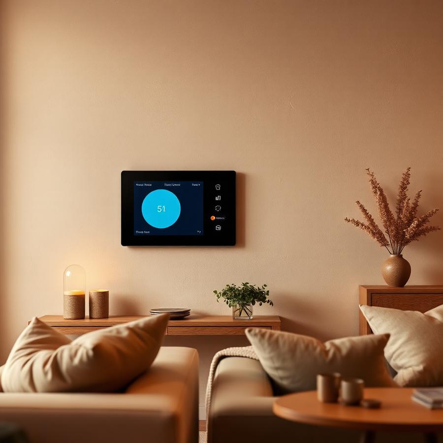 Smart home betjeningspanel i stue